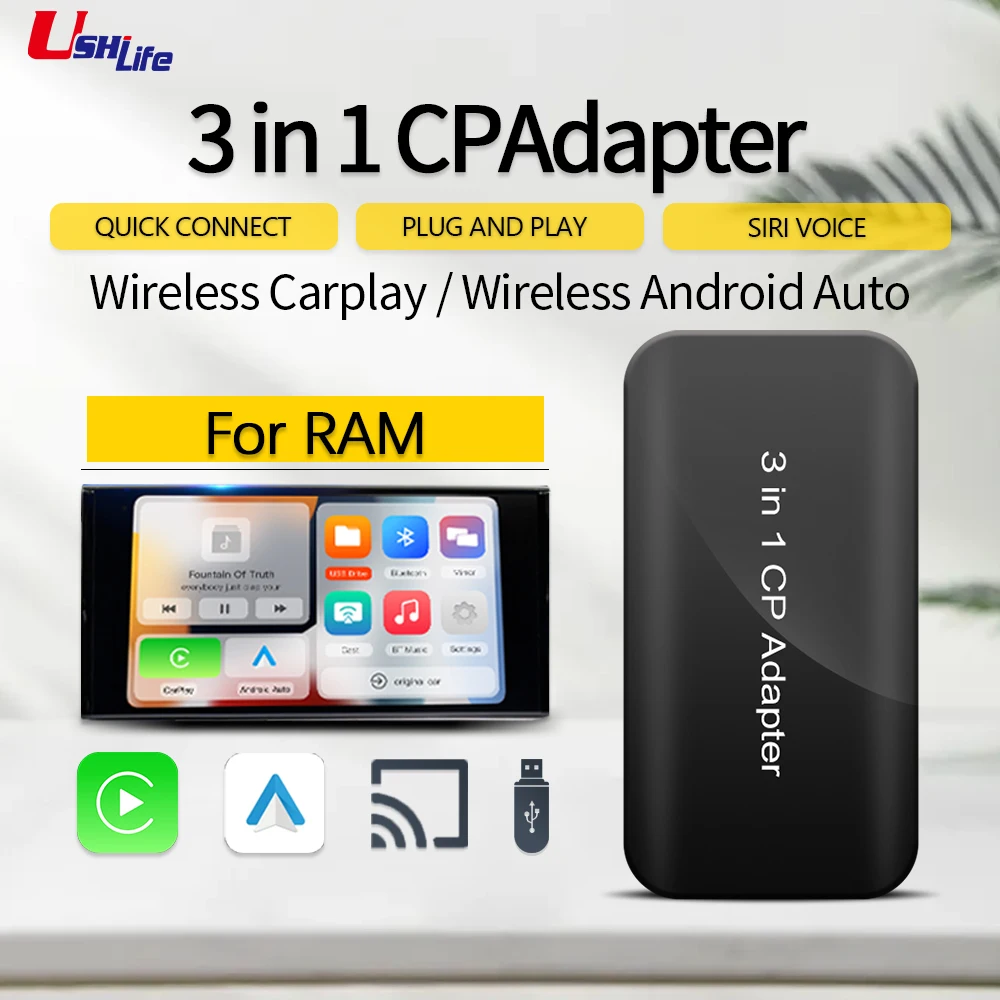 Ushi 2022 CarPlay Mini Ai Hộp Android 11 Tích Netflix GPS Không Dây Android Tự Động Ô Tô Thông Minh Hộp ram 1500/2500/3500/4500