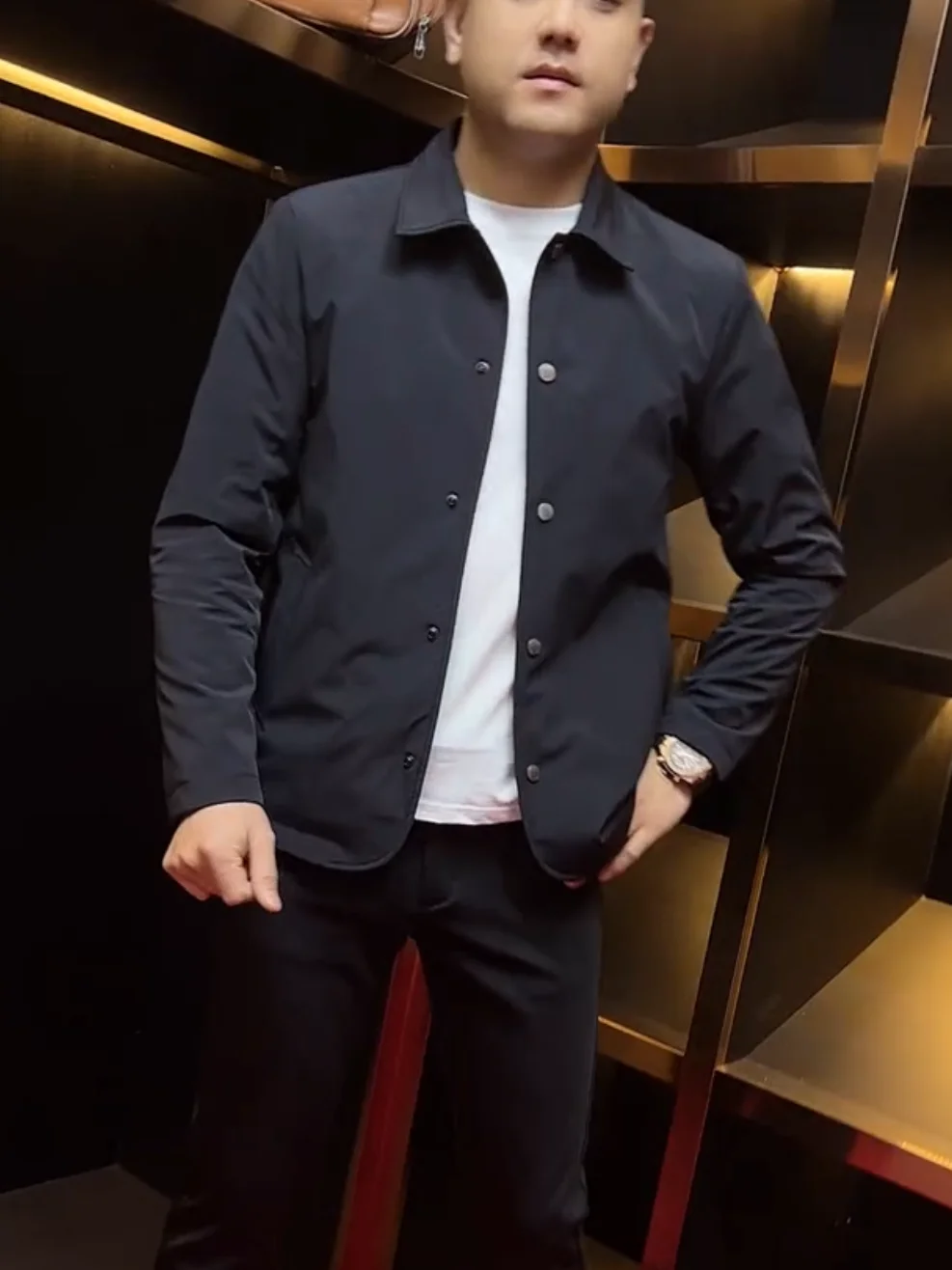 

Мужская приталенная повседневная куртка с воротником, весна 2024, новинка, легкая, роскошная, модная, молодежная, с воротником-стойкой, укороченная