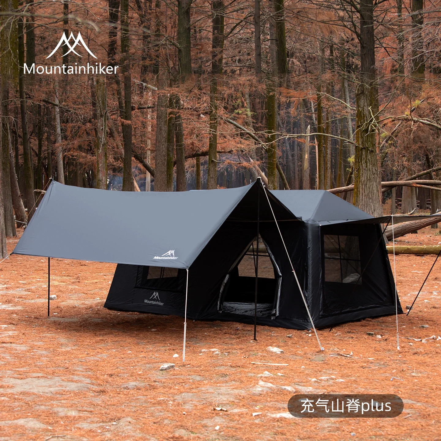Outdoor Auto Inflatable Camping Tent with Titanium Black Coating Waterproof Windproof Canopy for Overnight Camping