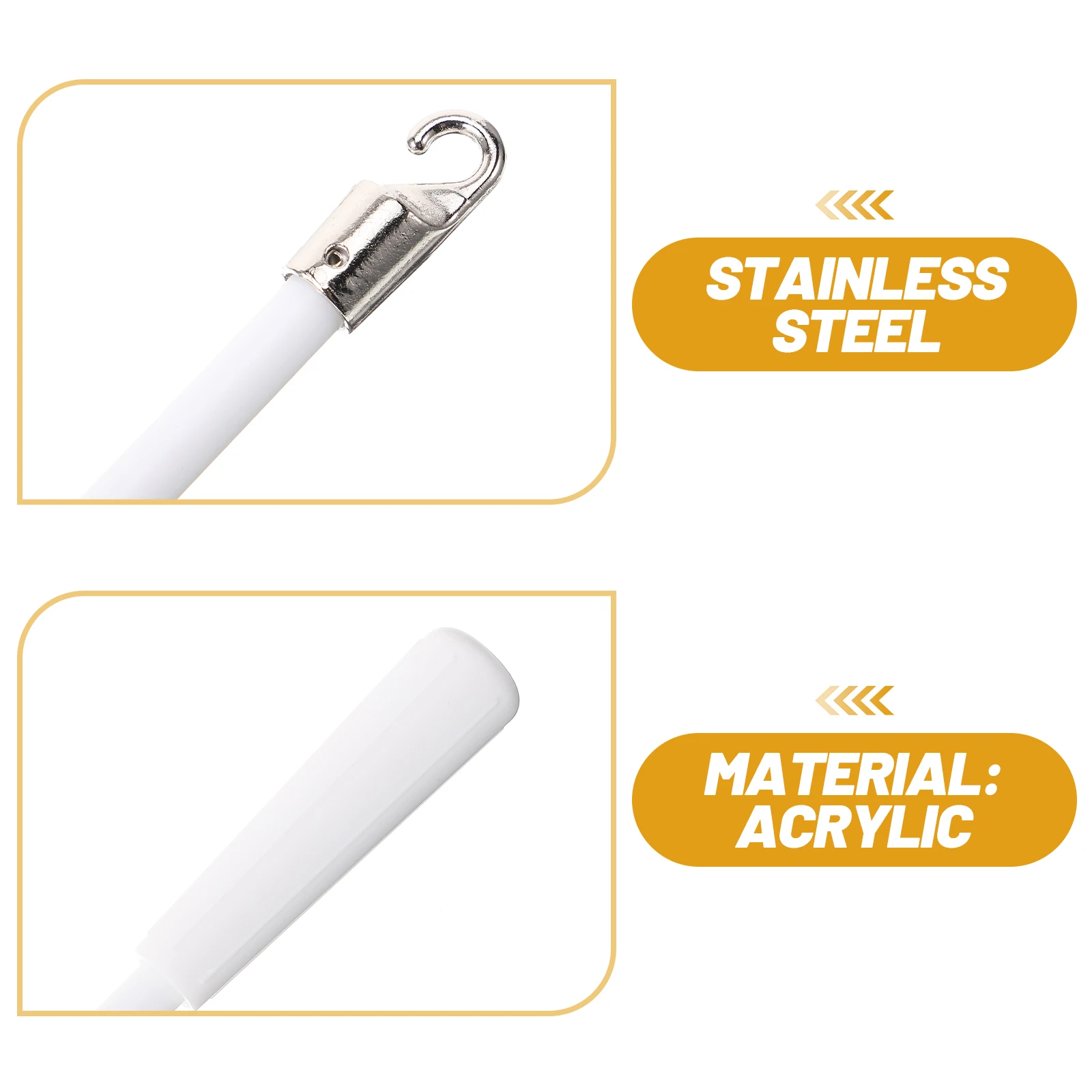 

Curtain Accessories 17 Inch Stainless Steel Vertical Blinds Rod Foldable Wand Pleated Curtains 43-48cm White Random Head Easy