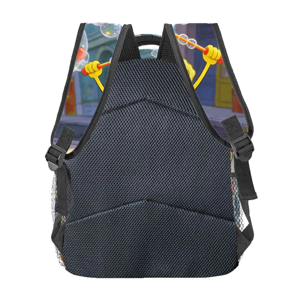 SpongeBob SquarePants Backpack, Cartoon Print School Bookbag, Lightweight Travel Backpack with Mesh Pockets image 3