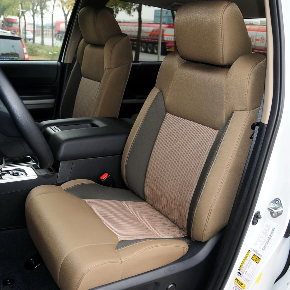 For Toyota Tundra 2013 2014 2015 2016 2017 2018 2019 2020 2021 PU Leather Custom Car Seat Covers Full Set Protector Accessories