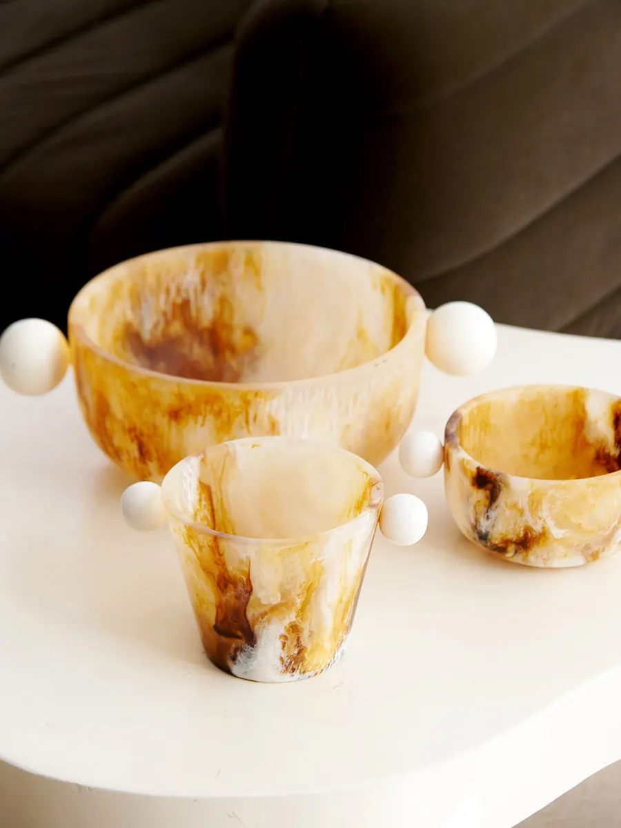 

India Imported Resin Fluid Decorative Bowl Ornament Jewelry Box Tray Model Room Sales Office Coffee Table Cabinet