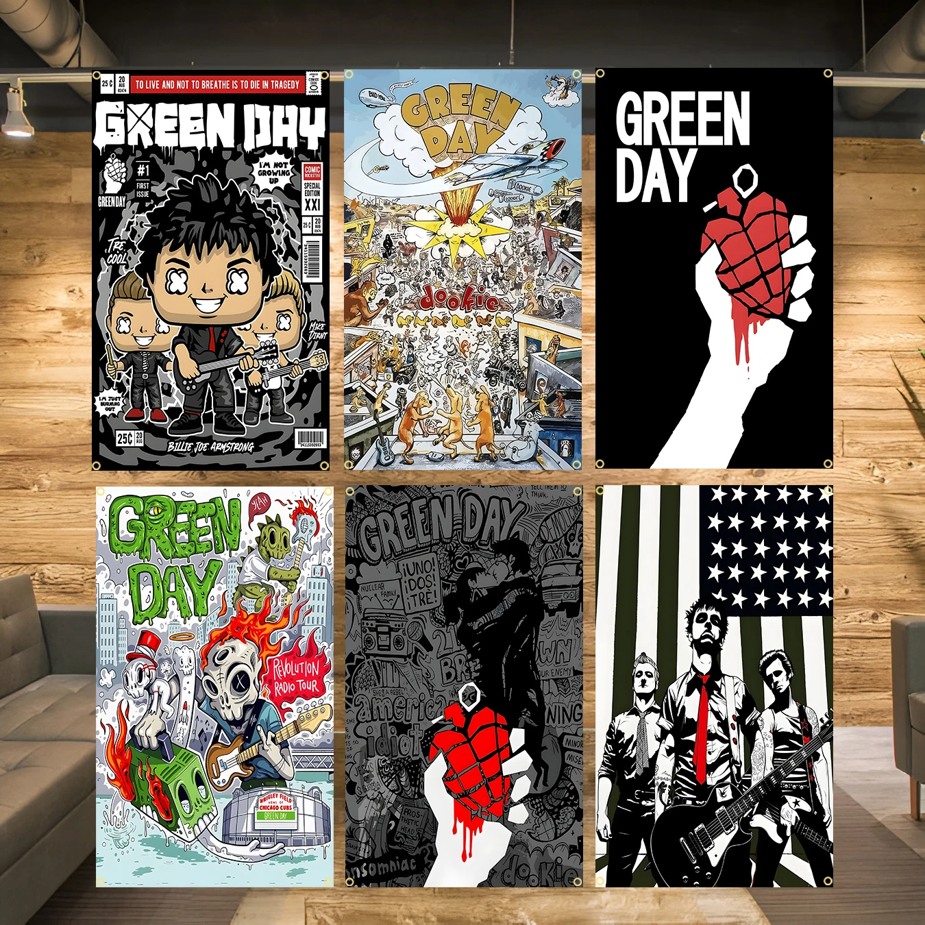 Флаг группы Heavy Rock Band G-Green Days, 3x5 футов, полиэстер, с принтом, для гаража, настенного декора, украшения улицы, с люверсами