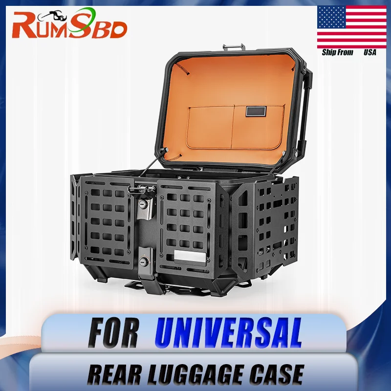 

Rear Luggage Storage Tool Cases 45L Tail Box Motorcycle Helmet Trunk Universal CNC Aluminum Waterproof Sand and dust proof