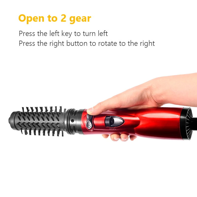 2 in 1 Rotating Electric Hair Straightener Brush Hair Curler Hair Dryer Brush Hot Air Comb Negative Ion Hair Styler Comb