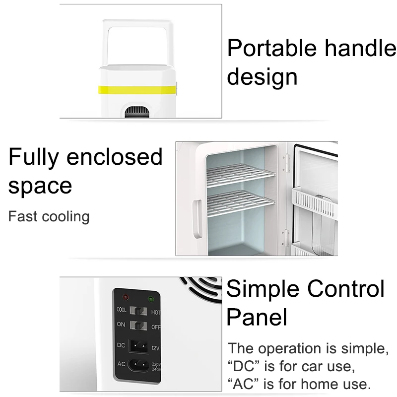 10L سيارة ثلاجة صغيرة التدفئة التبريد سيارة مبردة صغيرة المنزل الاستخدام المزدوج عنبر صغير المنزل سيارة ذات الاستخدام المزدوج الثلاجة