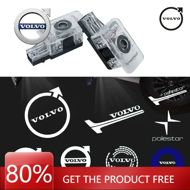 

2026 Hot For VOLVO 2/4Pcs HD Led Car Welcome Door Light For Volvo AWD C30 C70 S40 S60 S80 S90 T6 V40 V50 V60 V70 V90 XC40 XC60 X