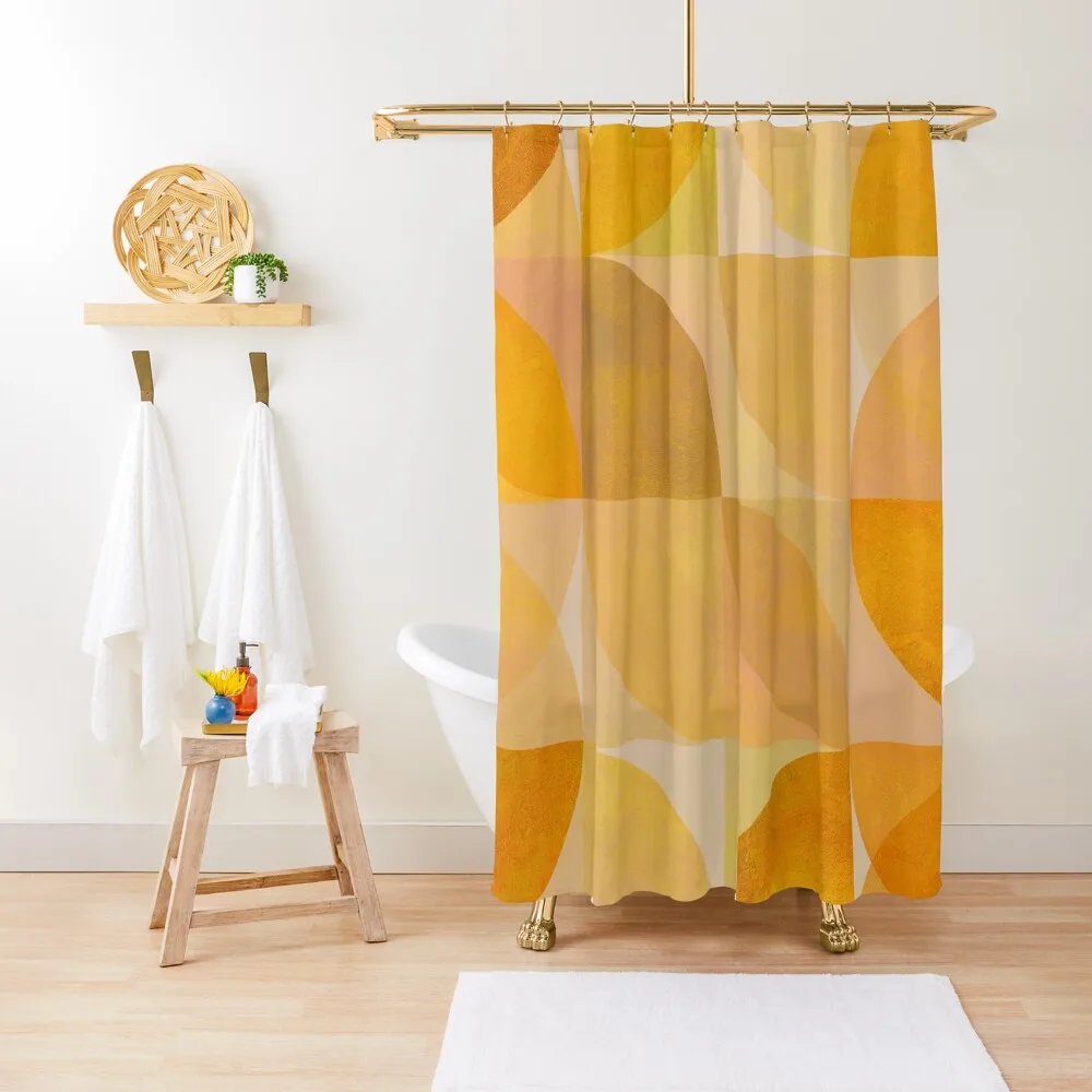 

golden mid century geometry Shower Curtain Bathroom Decor Funny Shower Bathroom And Shower Products Curtain