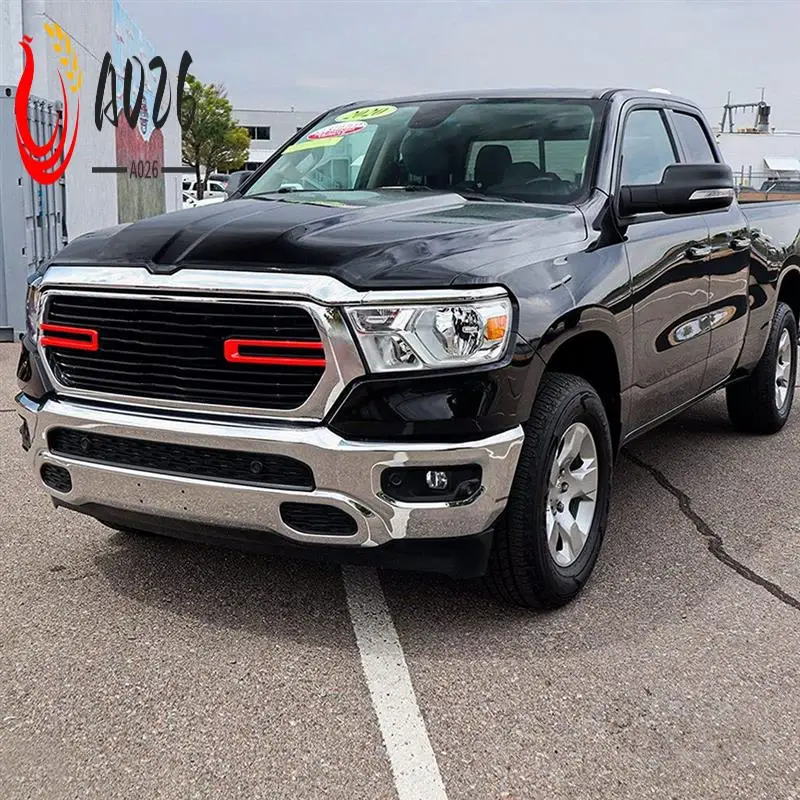 

A026-1Pair Car Front Racing Grille Trim Cove For Dodge Ram 1500 2500 3500 4500 2018-2021 Center Mesh Insert Decoration Replaceme