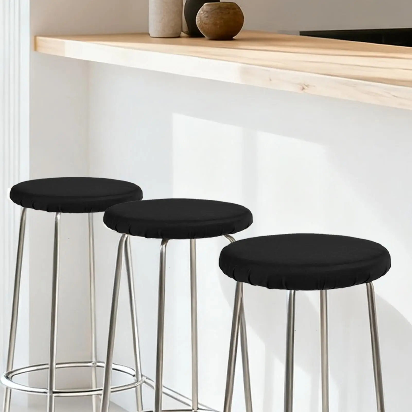 بار البراز يغطي المضادة للانزلاق 3 قطع قابل للغسل منصات بار البراز وسائد مستديرة للمنزل فندق مكافحة المطبخ كرسي بار القطر #3