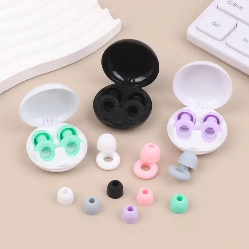 Silicone Sleep Earplugs for Dormitory Noise Reduction Ultra Soft Comfort Pressure Relief For Nighttime Rest