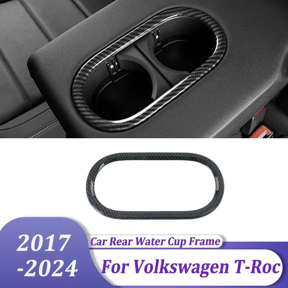 Rear Water Cup Holder Panel Cover Trim Auto Interior Accessories For Volkswagen T-Roc TROC 2017 2018 2019 2020 2021 2022