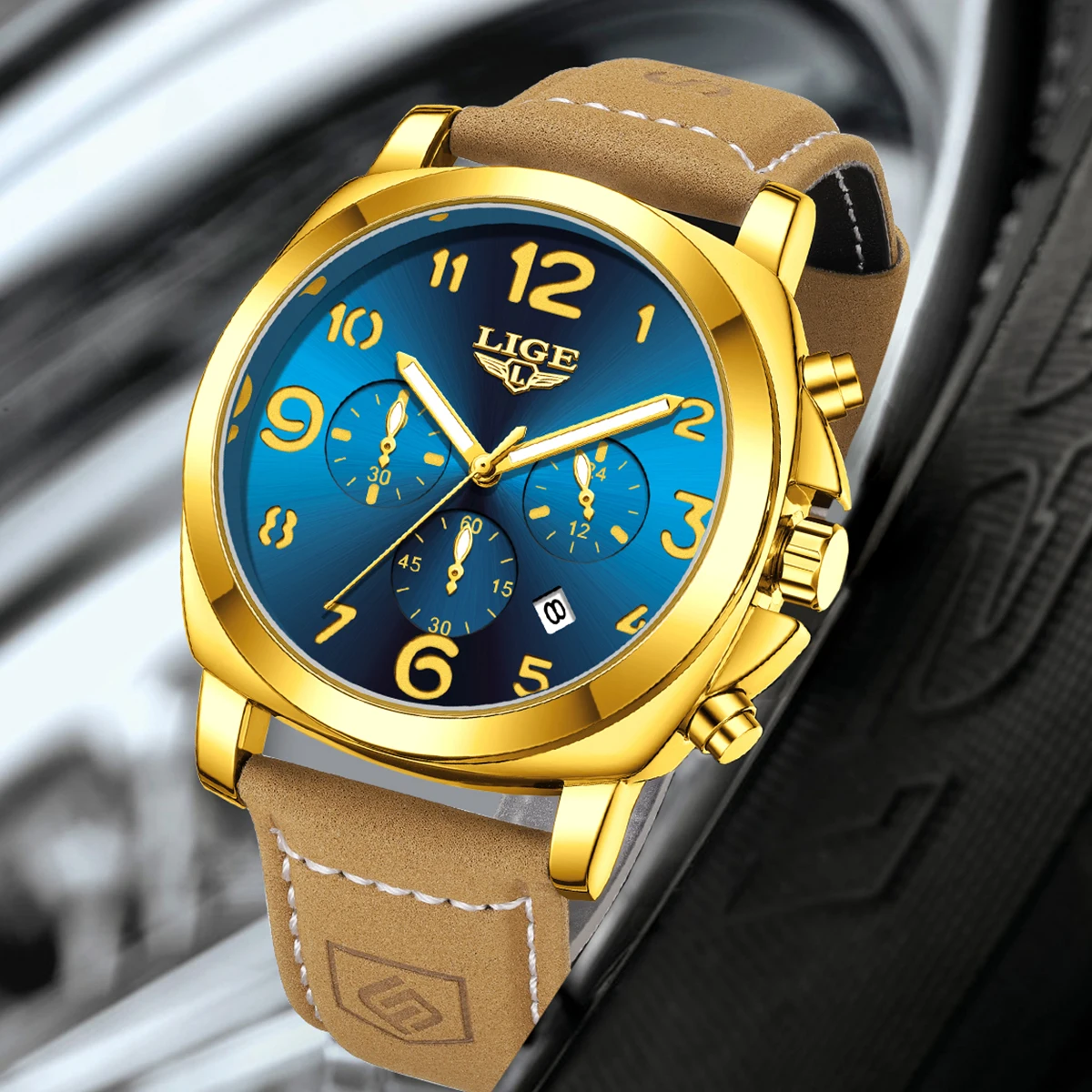 LIGE Fashion Mens Watch Top Brand Luxury Watches Men Sports Waterproof Luminous Chronograph Quartz Wristwatch Reloj Hombre