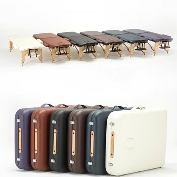 휴대용 접이식 마사지 테이블, 전문 닦을 수 있는 마사지 테이블 토퍼, 여행 가방 바퀴, 조절 가능한 전신 카메라 살롱 침대 