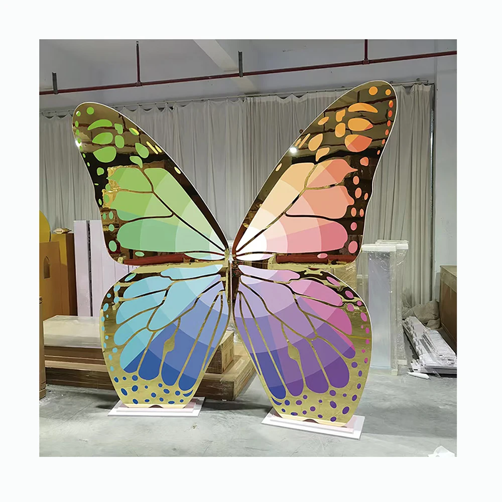 Colorful Butterfly Rainbow Backdrop Baby Shower Decoration Stand For Kids Party