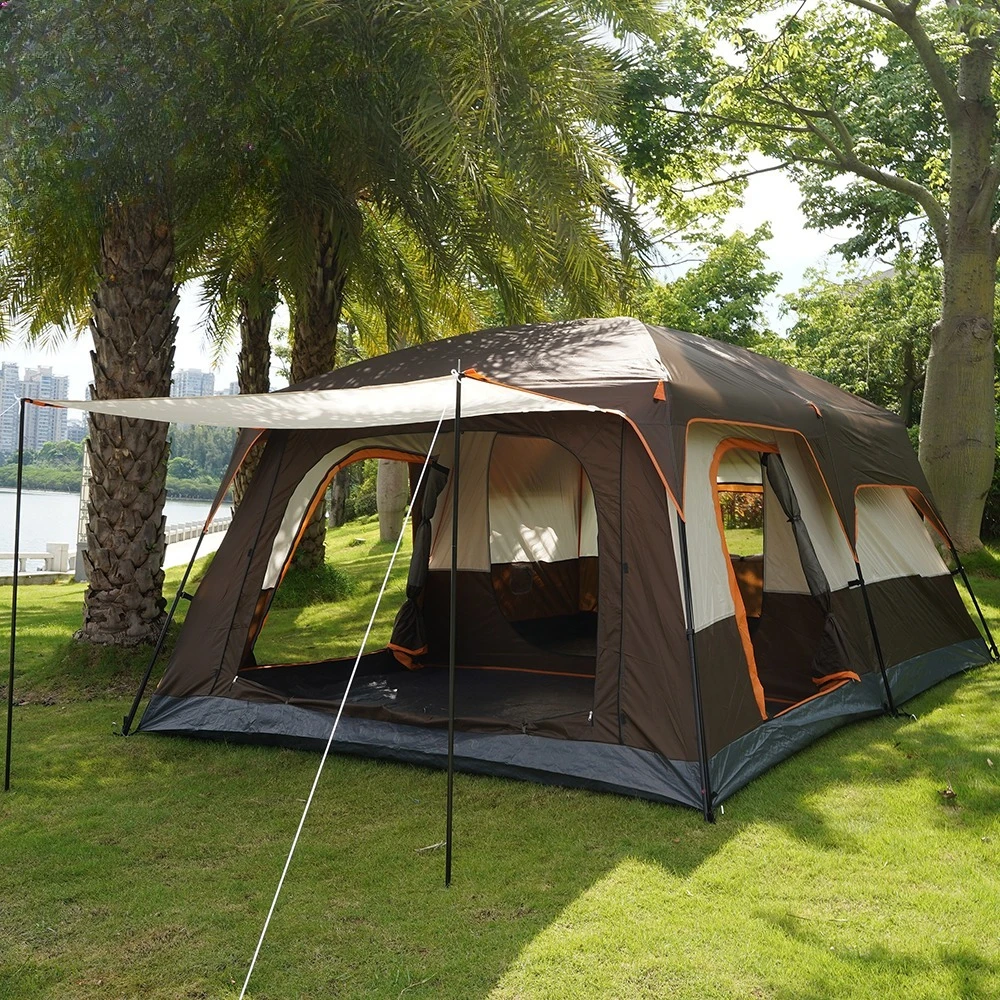 Best-Selling Large Family Camping Tents 8-12 Persons Waterproof Outdoor Family 3 Rooms,210D Oxford Tent House Camping