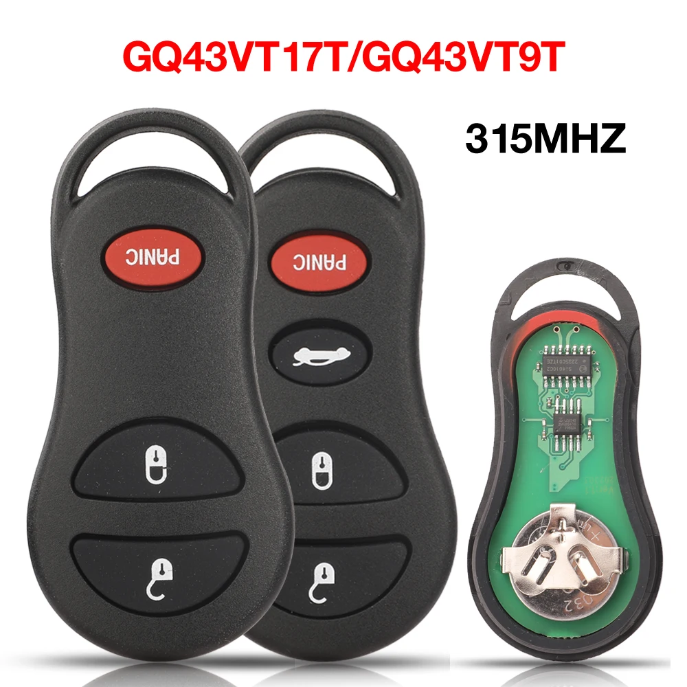 jingyuqin GQ43VT9T GQ43VT17T 315MHZ 3/4BTN Remote Key For Chrysler Concorde 300 LHS Neon For Dodge Interpid Neon Plymouth Neon