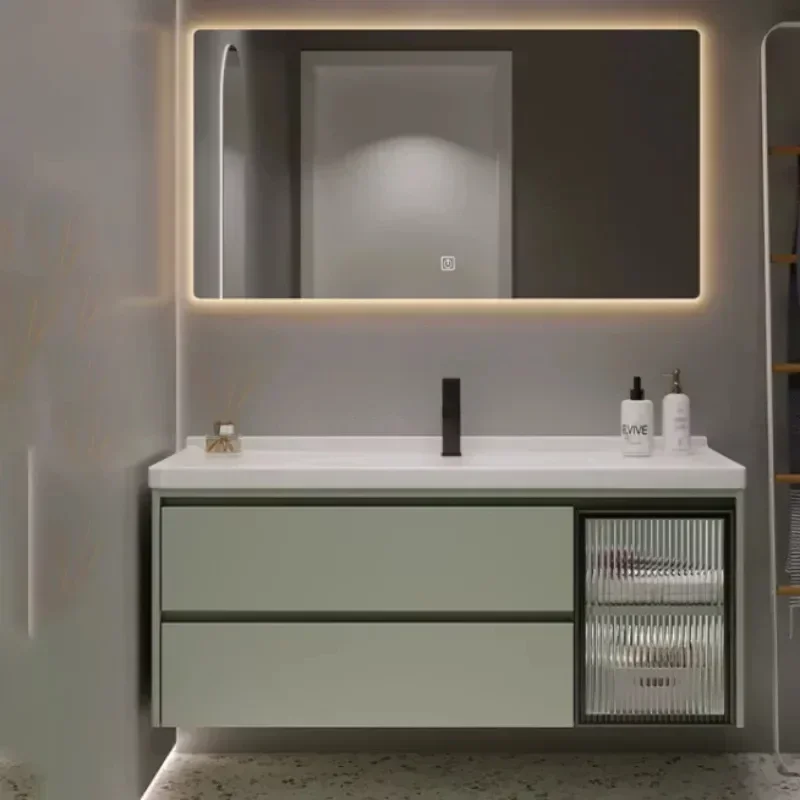 Open Bathroom Cabinet with Washbasin Cabinets Base Sink Home Furniture Locker Multifunction Mirror Under The Kit Mirrors Floor