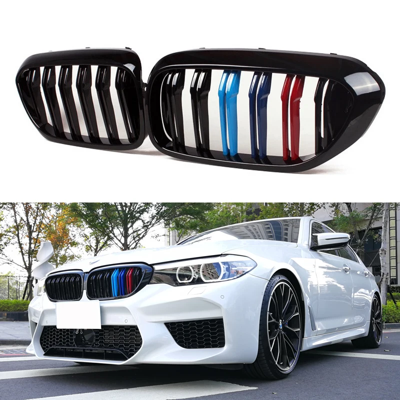 

1 Pair For BMW G30/G38 5 Series Front Grille Kidney Grill 2-Slat Gloss Black New 4-Door Sedan Car Styling Accessories 2017-2020