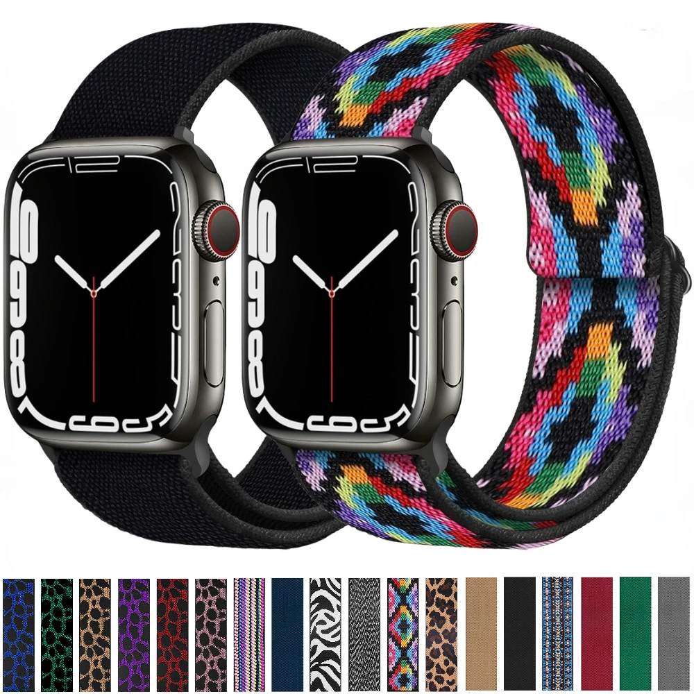 

Nylon Loop Strap For Apple Watch Band 45mm 41mm 44mm 40mm 42mm 38mm 49mm Bracelet Watchband for iWatch Series Ultra 8 7 SE 3 5 6