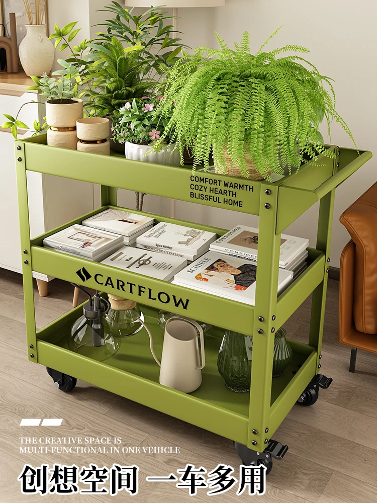 Luxury Style Metal Indoor Plant Stand Movable Balcony Pot Display Rack Floor Storage Organizer Greenery Iron Flower Holder