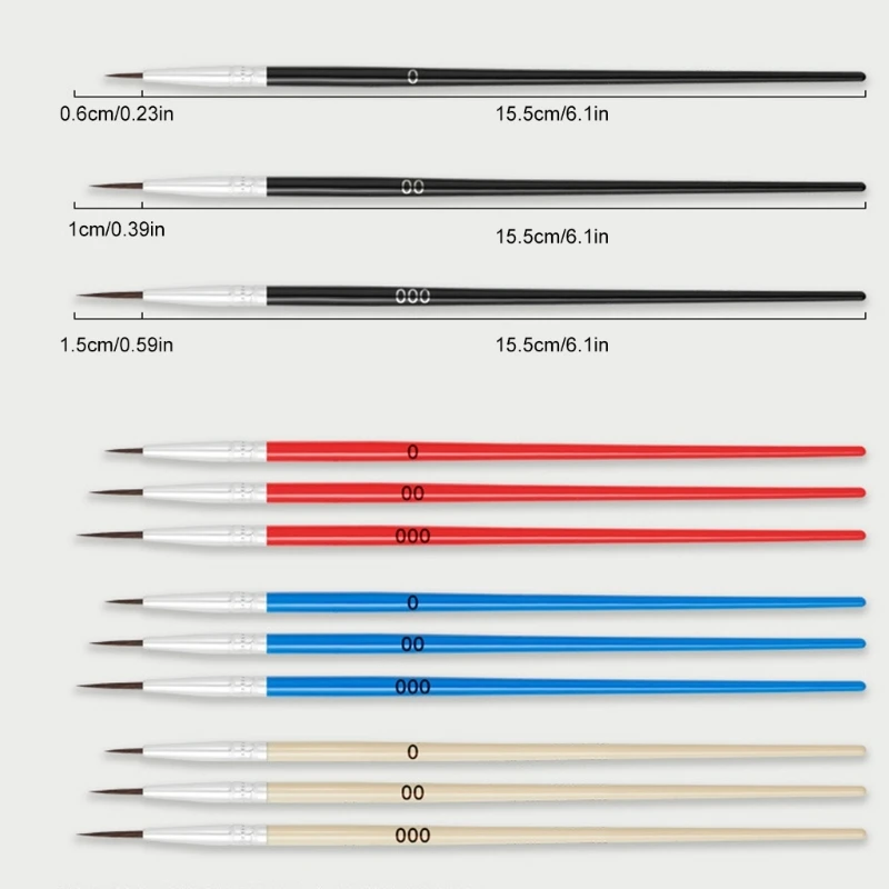  30Pieces Art Detail Brushes with Multiple Colors for Outlining and Shading Work