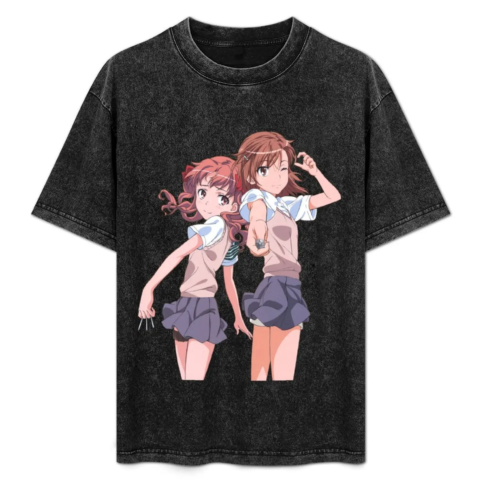 

Toaru Kagaku - Misaka Mikoto & Shirai Kuroko T-Shirt Soft Casual Short Sleeve Cotton Tee
