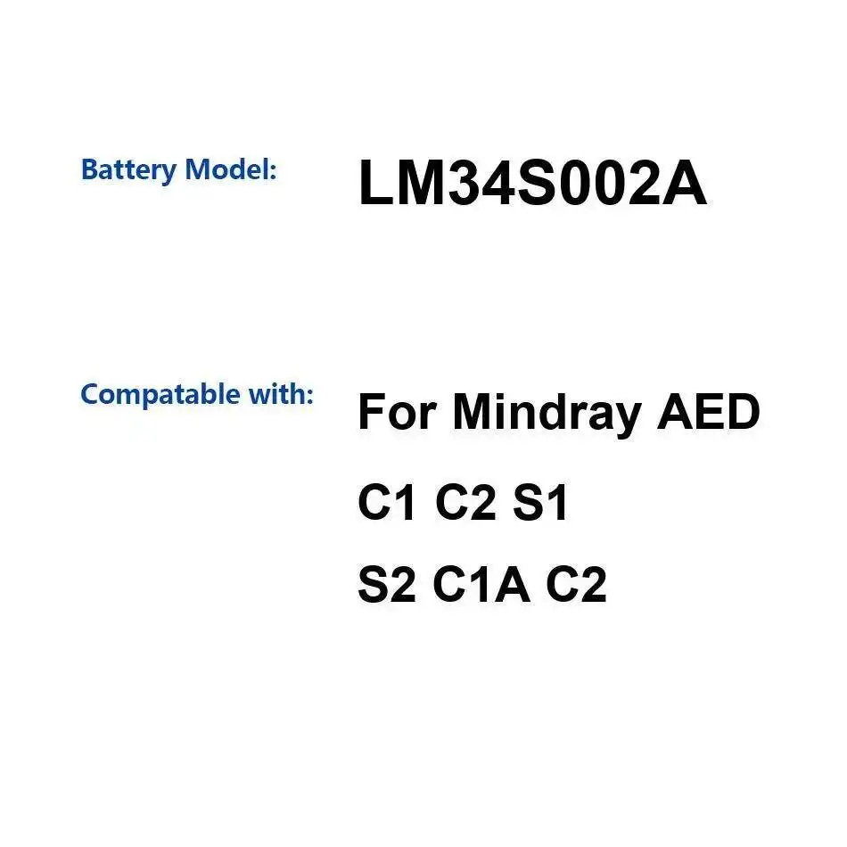 

4200Mah For Mindray Aed C1 C2 S1 S2 C1A LM34S002A Long Lasting Defibrillator Battery High-Efficiency
