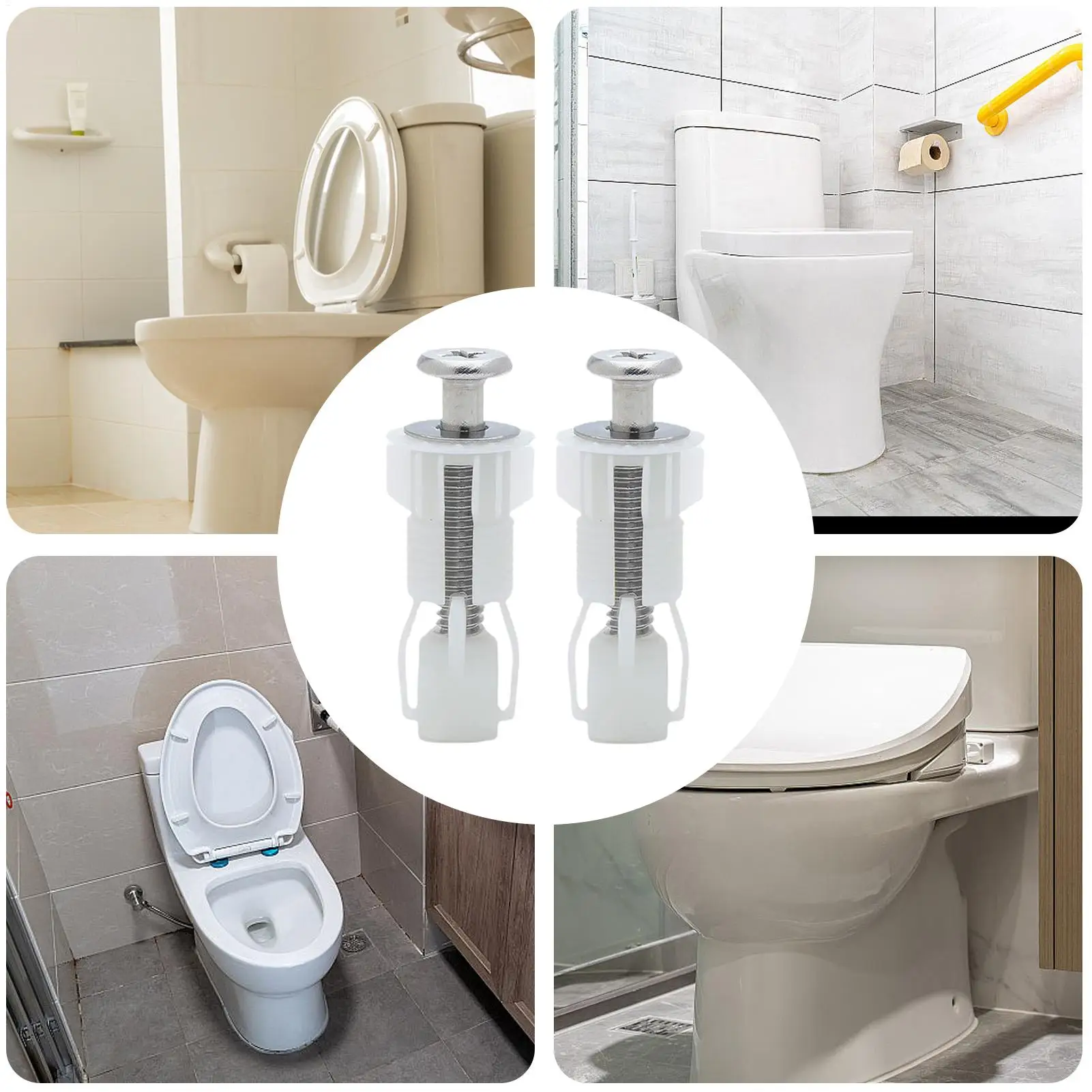 Toilet Seat Hardware Tight Fit Heavy-Duty Toilet Seat Screw Hardware Set for Homeowners Professionals Maintenance Hotel ﻿