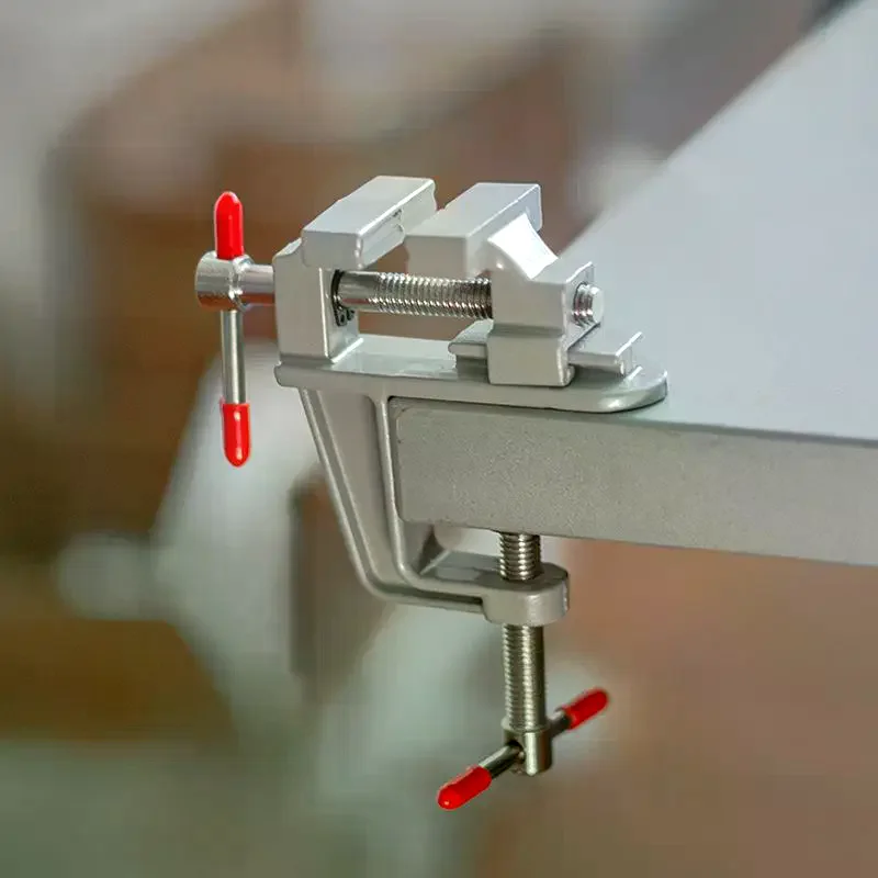Small Jewelers Hobby Clamp On Table Flat Pliers Tool Vice Bench Vise Muliti-Funcational 3.5&quot Aluminum Miniature