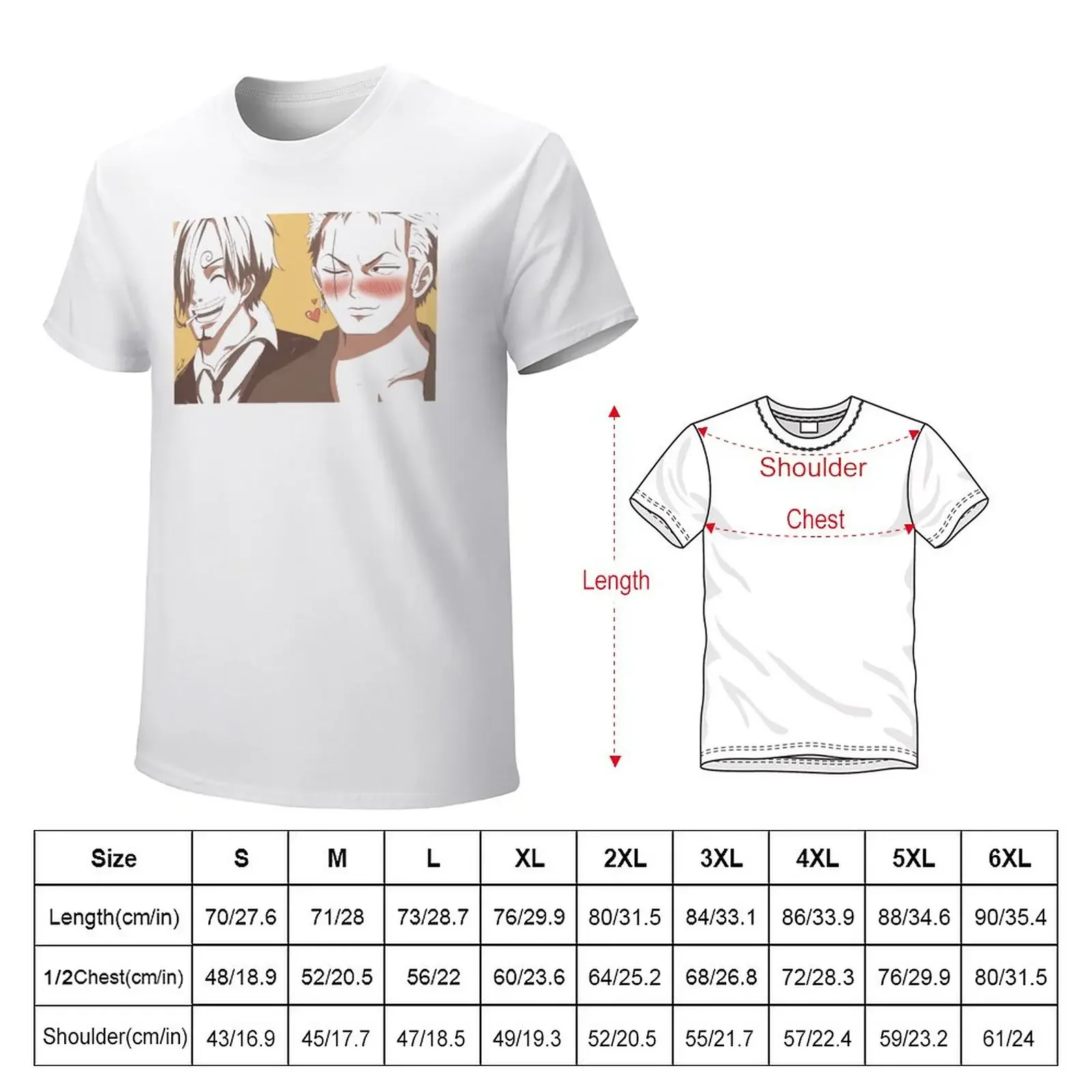 Sanji x Zoro T-Shirt plus size tops tees korean fashion fruit of the loom mens t shirts