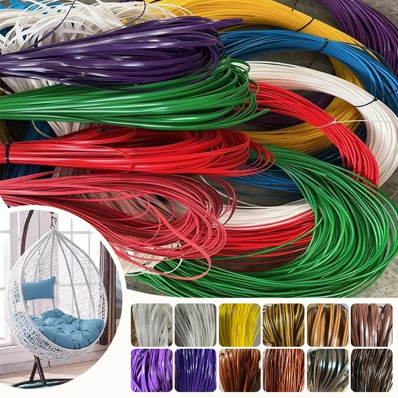 3.8/8mm Candy Color PE Synthetic Rattan Material DIY Weaving Craft Knit Repair Chair Table Basket Sofa Home Funiture Decor