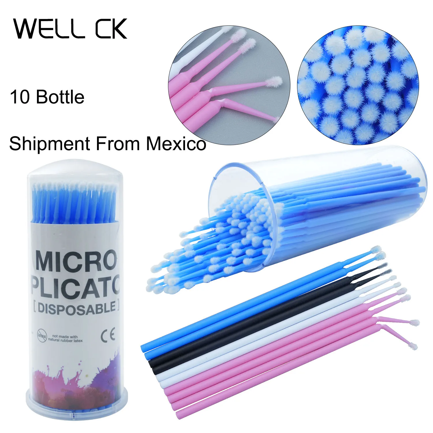 

10 Bottle Dental Disposable Applicators Micro Brushes Eyelashes Extension Individual Lash Removing Extension Tools