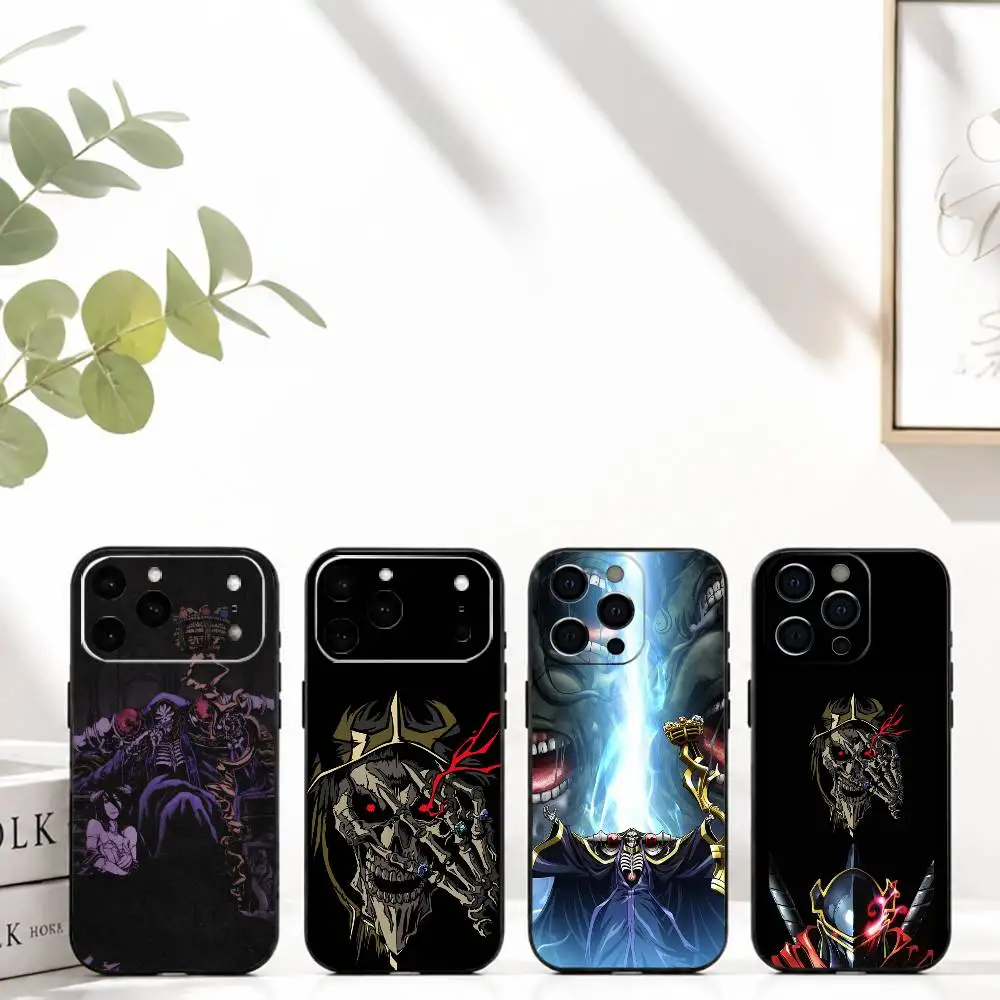 Чехол для телефона A-Anime Overlord AOG для iPhone 17, 16, 15, 14, 13, 12, 11 Plus, Pro Max и других моделей, мягкий черный чехол