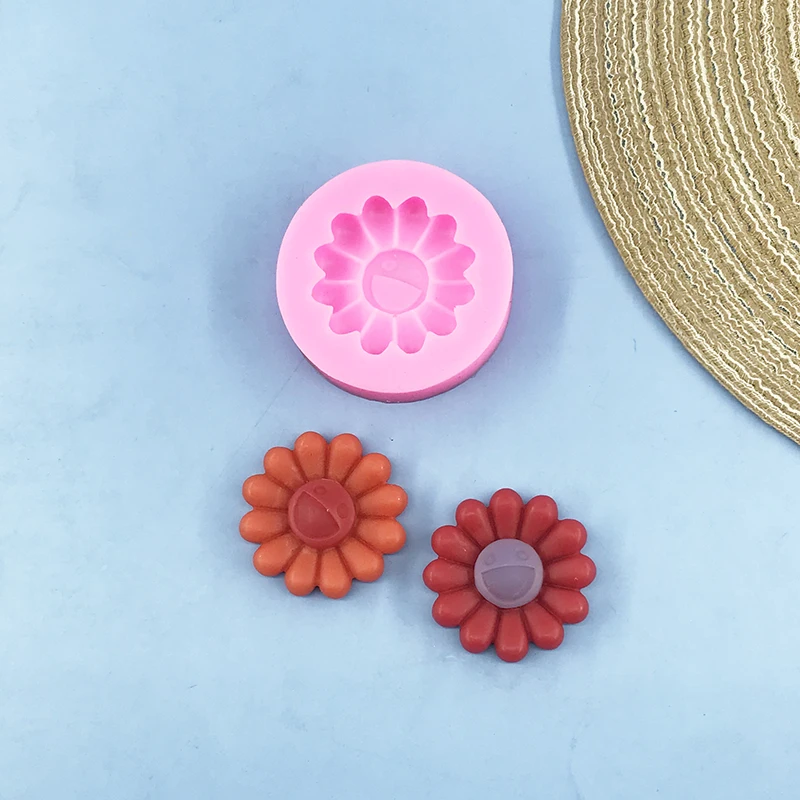 Smiling Sunflower Silicone Mold  DIY Handmade Soap Mold  Fondant Cake Decoration Dessert making Chocolate Mold  Fondant Mould
