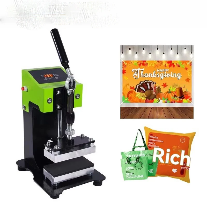 Small Double Heating Rosin Machine Manual Hydraulic DIY Hot Stamping Squeezing & Resin Extraction Hot Pressing Tool