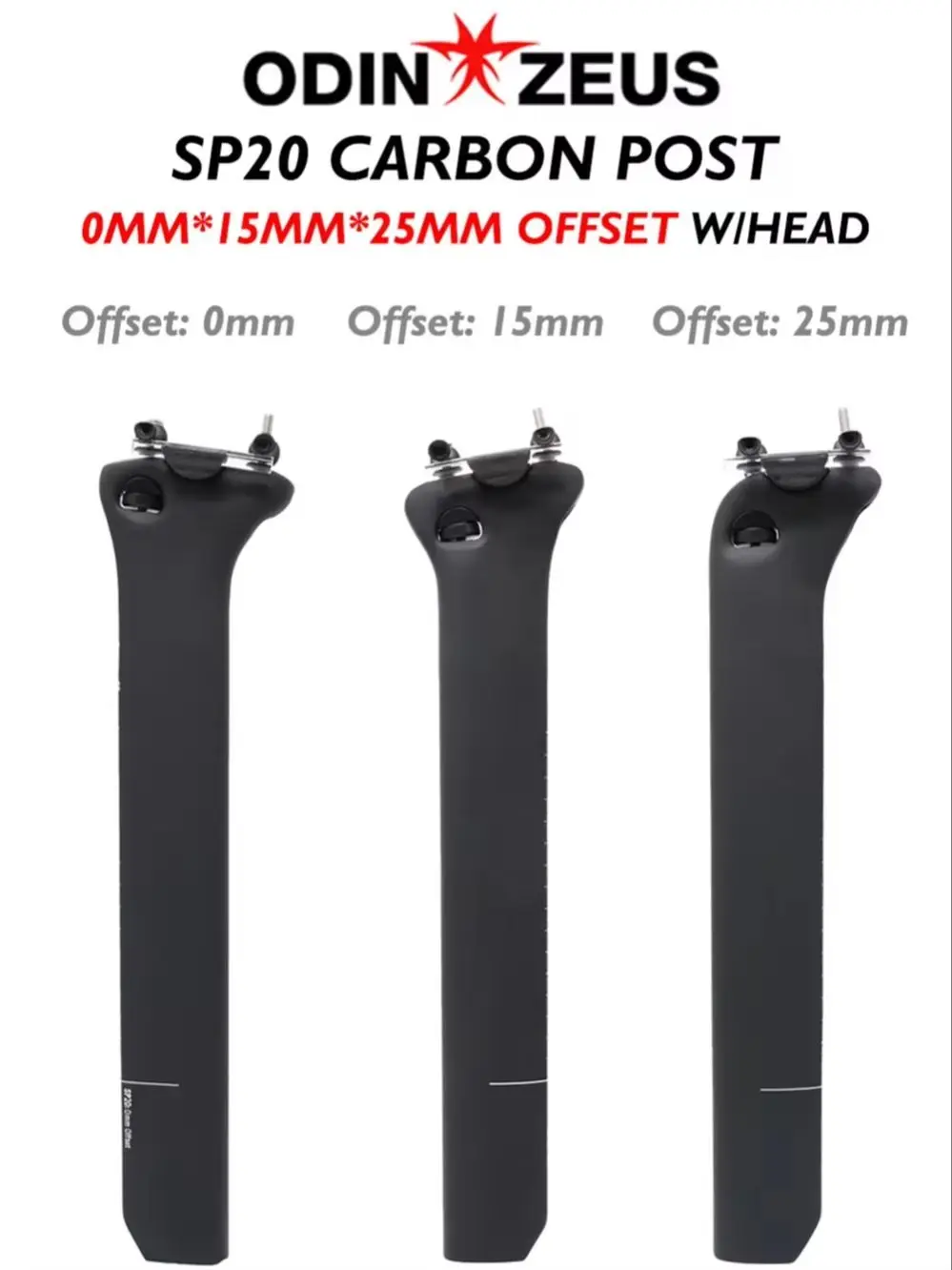 AliExpress OdinZeus Carbon Fiber SP20 Seatpost，350mm，0mm/15mm/25mm Offset，Compatible with S5 S3 S2，Aero Road Bike Seat Post，Lightweight Bike Parts