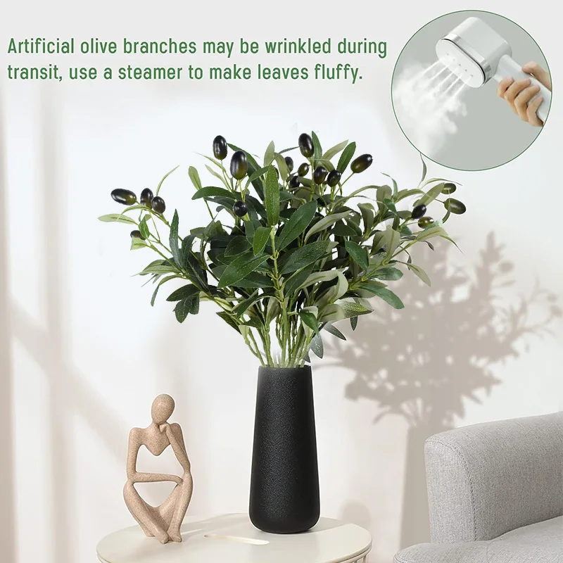 1/3/5Pcs Artificial Plant With Fake Fruit Olive Leaves Tree Branch For Home Garden Vase Decoration Wedding Bouquet Silk Flowers - view 4