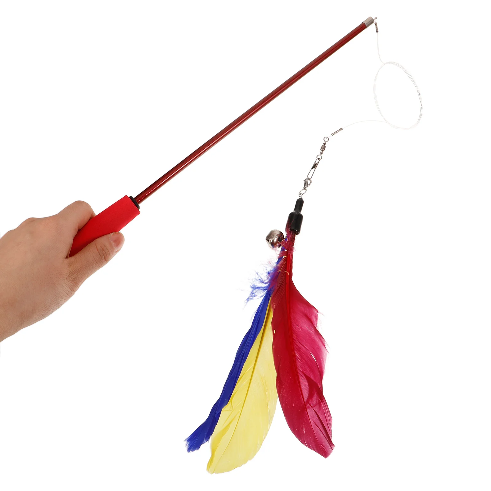 

6pcs Adjustable Teaser Stick Cat Supplies With For Cats Interactive Pet Game Play Kitten Teasing Supplies