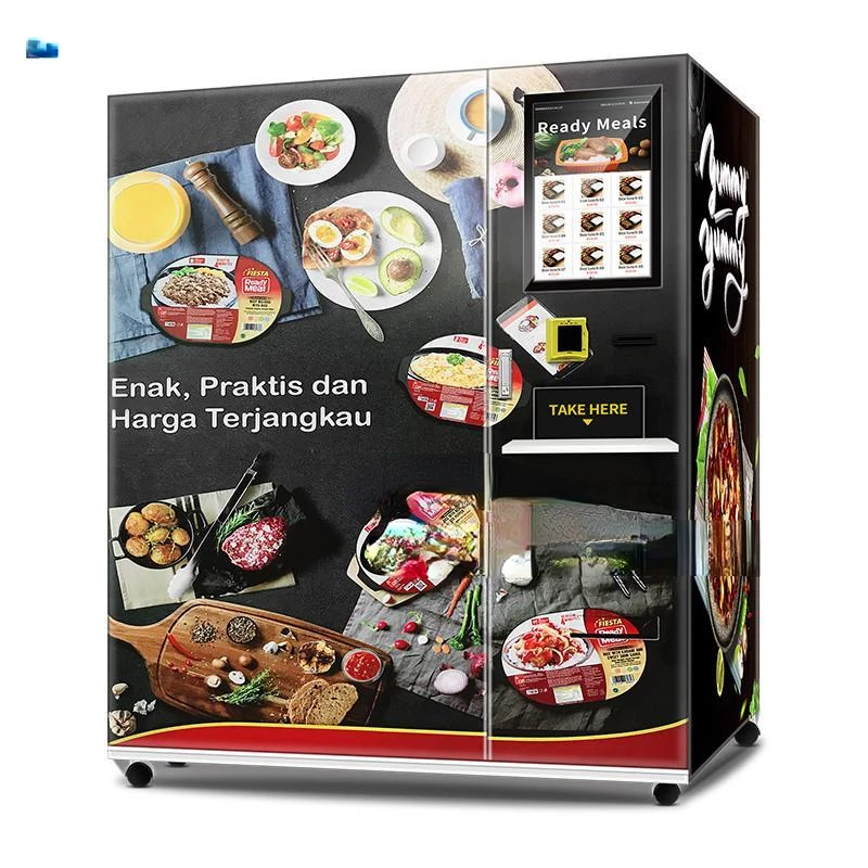 Hot and Frozen Food Vending Machine, Bill Cash e Card Reader, 21.5 Polegada Touch Screen