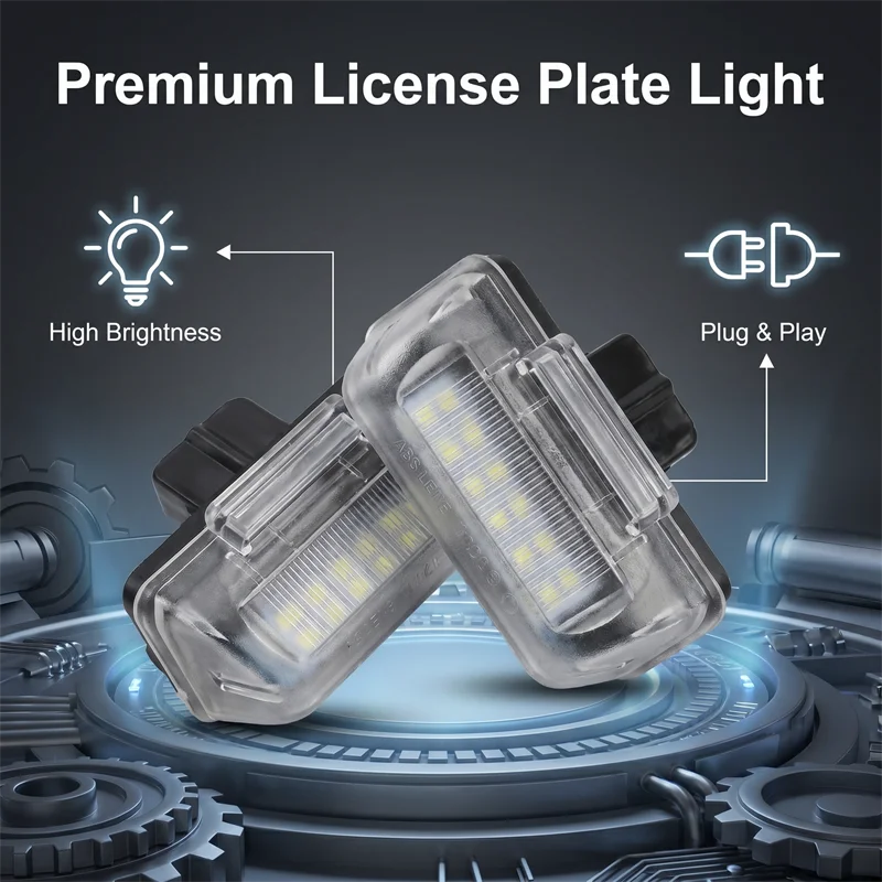

2Pc LED License Number Plate Light For Ford Transit MK4 MK5 MK6 MK7 1985-2013 For Ford Transit Connect 2002-2013 OEM#4388111