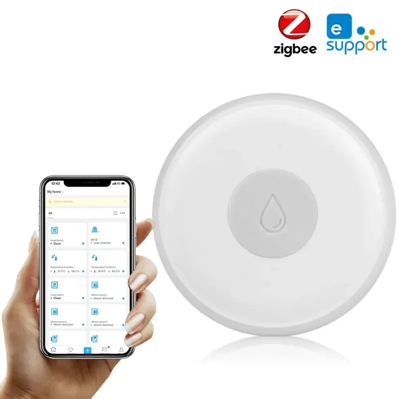 Умный датчик утечки воды Ewelink Zigbee3.0, беспроводной детектор утечки воды, Оповещение об обнаружении уровня воды