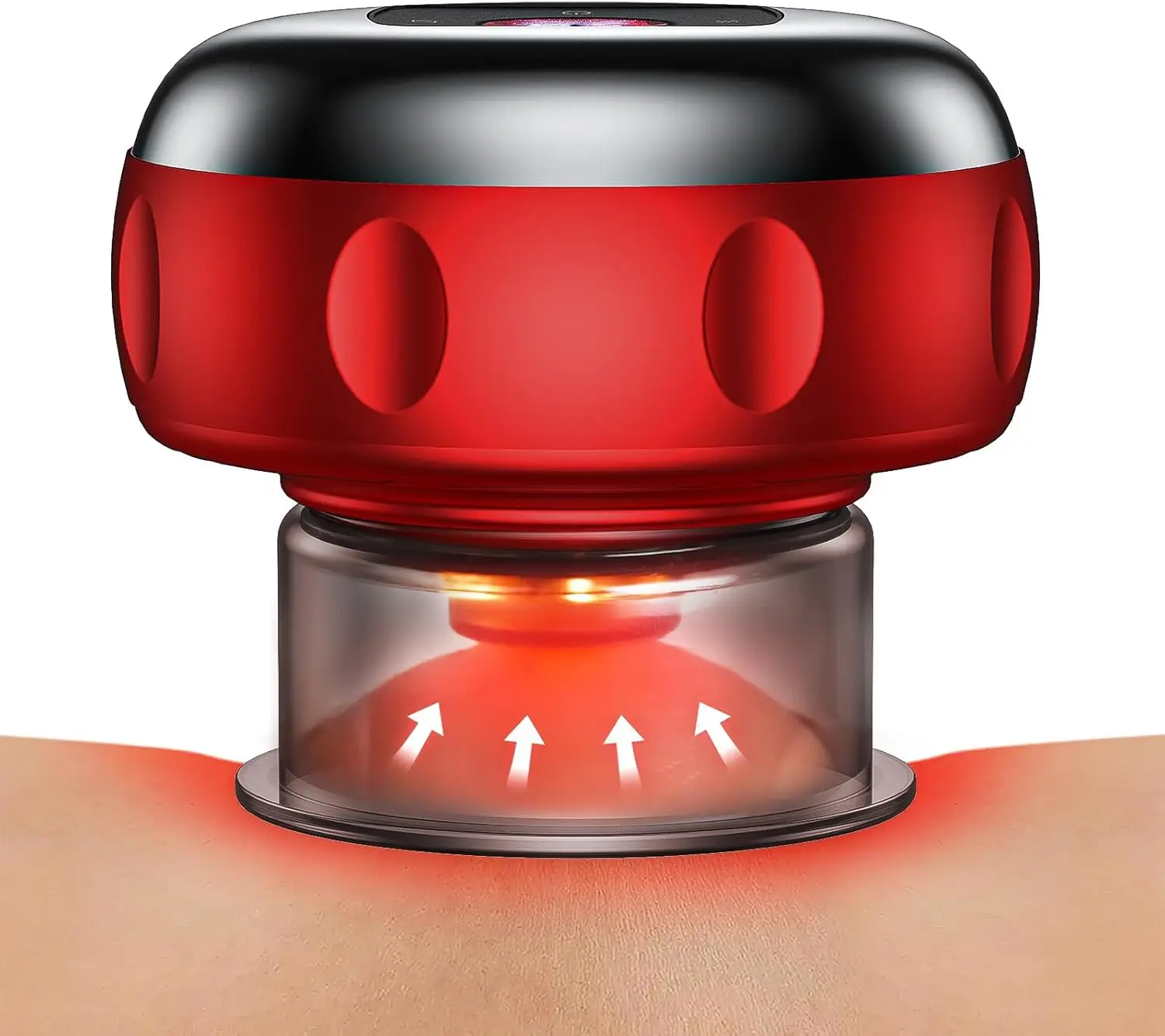 

Электрический массажер для баночного массажа с функцией нагрева, вакуумной терапии и красной светотерапии для снятия боли в спине