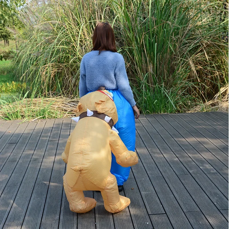 New Inflatable Dog Bites the Buttock Costume Toy Funny Christmas and Halloween Are Conspicuous Outdoor Clothing For Adult Gifts