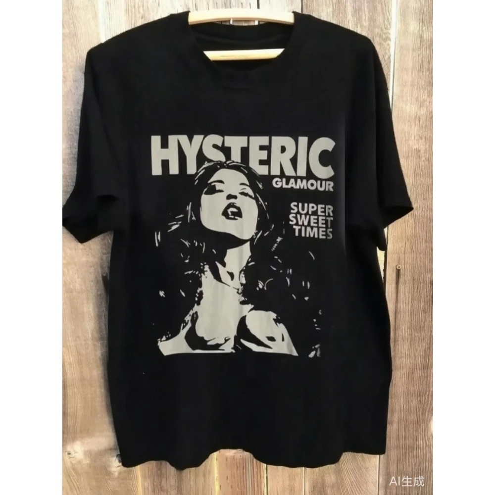 Hysterical Glamour Super Sweet Time T-shirt Men Retro Girl Pattern T-shirt Mini Retro Streetwear Print Short Sleeved Casual Top