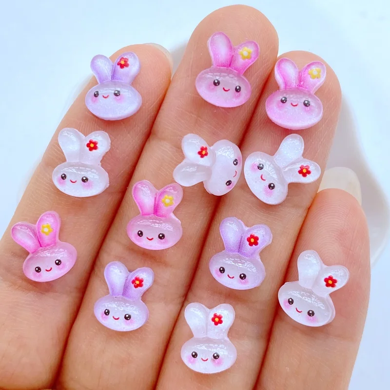 50pcs mixed Cartoon Cute Rabbit Nail Decoration 3D Bow Tie Various Styles And Colors Mixed Fashionable nail Accessories