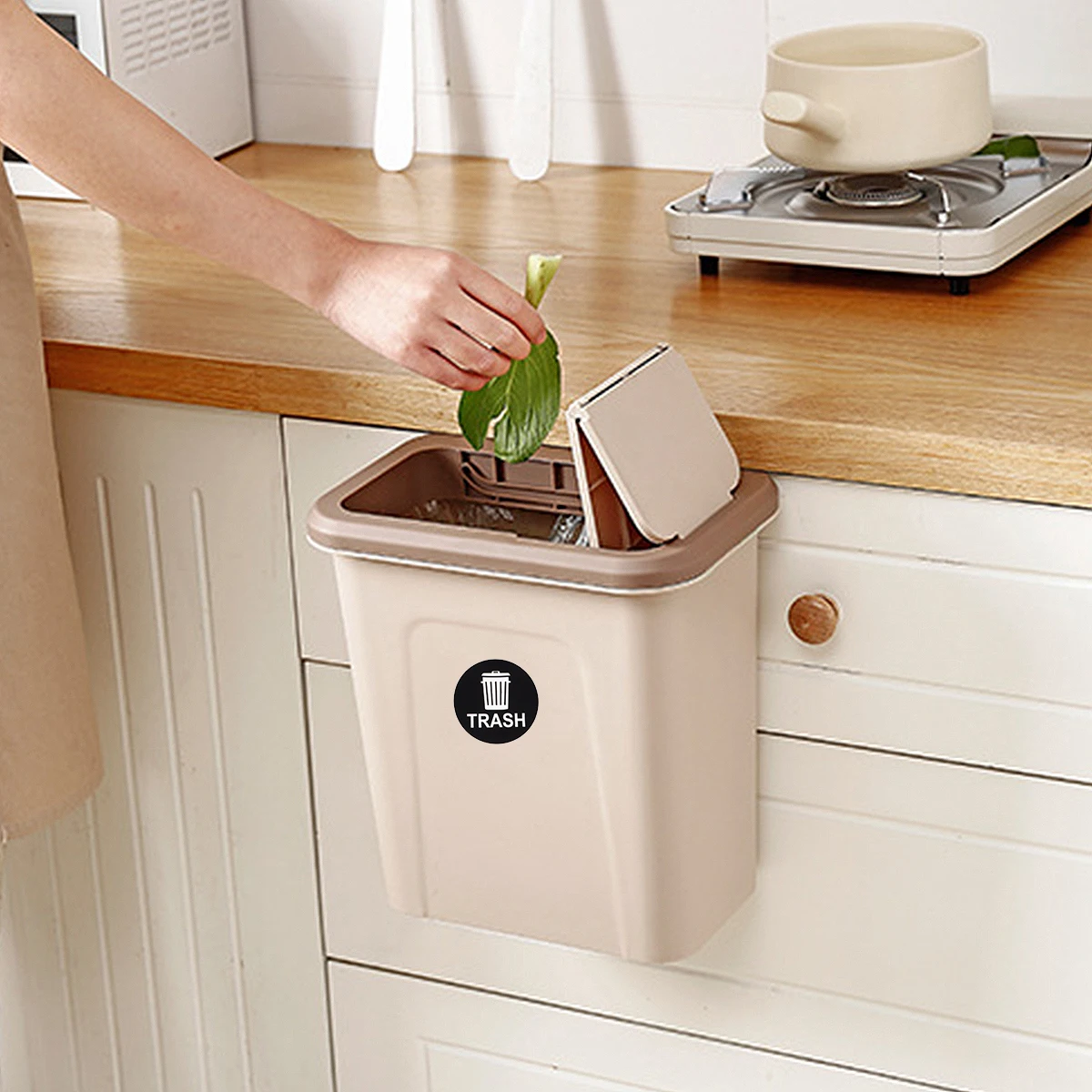 

8pcs Can Sticker Pvc Waterproof Self Adhesive Decal Garbage Bin Label Marking Wall Glass Plastic Recycle Sign Decal Trash Cans