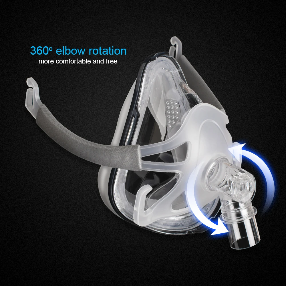 Full Face Mask For CPAP Machine Snoring And Sleep Therapy Connect Face Hose With Adjustable Headgear Clips