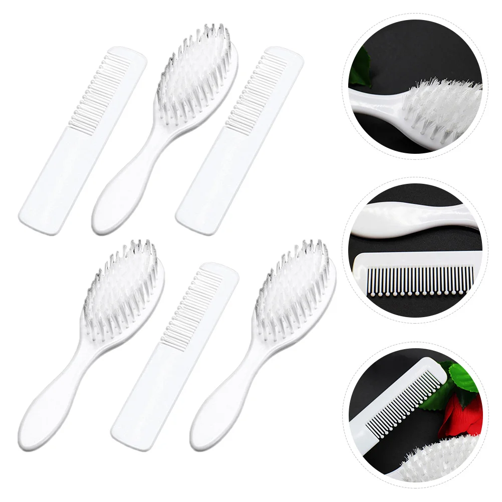 3 مجموعات من فرشاة شعر الأطفال حديثي الولادة، مجموعة مشط للأطفال الصغار، مدلك فروة الرأس، فرشاة لفك تشابك الشعر، مجموعة العناية بالشعر البلاستيكية #1